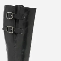 Eram Bottes^Botte e en cuir à double boucle NOIR