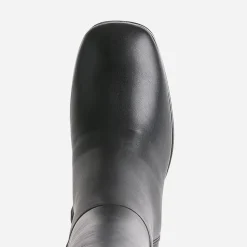 Eram Bottes^Botte e en cuir à plateforme pour mollets fins NOIR