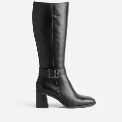 Eram Bottes^Botte e en cuir à talon NOIR