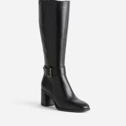 Eram Bottes^Botte e en cuir à talon NOIR