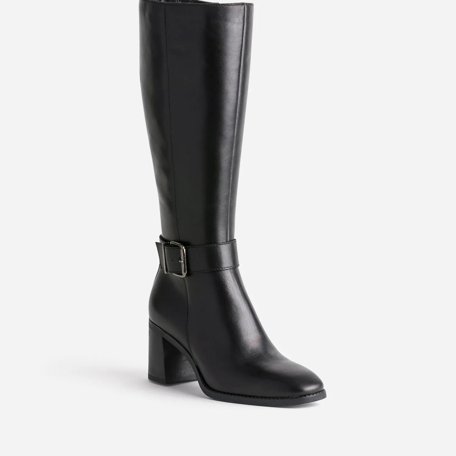 Eram Bottes^Botte e en cuir à talon NOIR