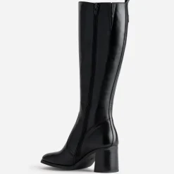 Eram Bottes^Botte e en cuir décor anneau NOIR