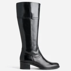 Eram Bottes^Botte e en cuir forme cavalière NOIR