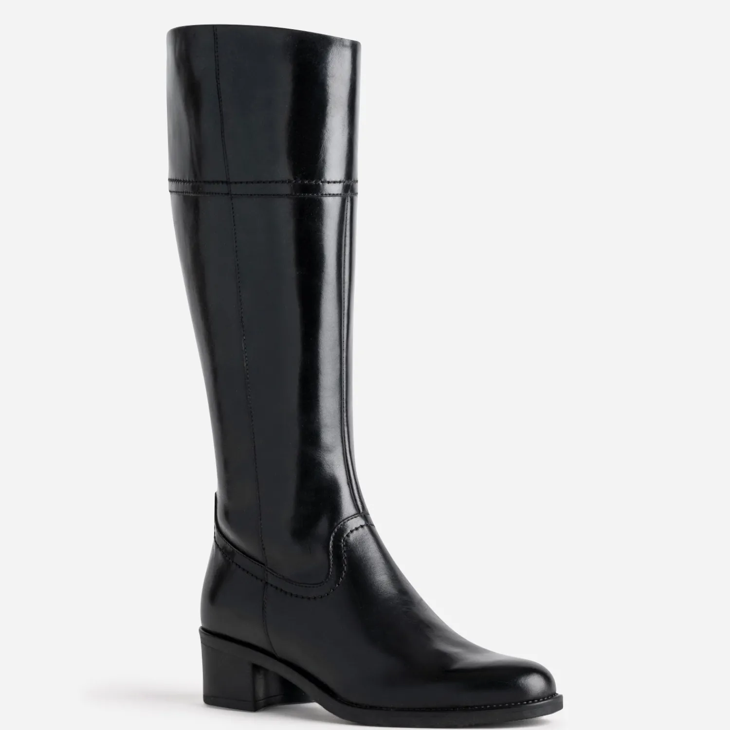 Eram Bottes^Botte e en cuir forme cavalière NOIR
