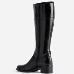 Eram Bottes^Botte e en cuir forme cavalière NOIR