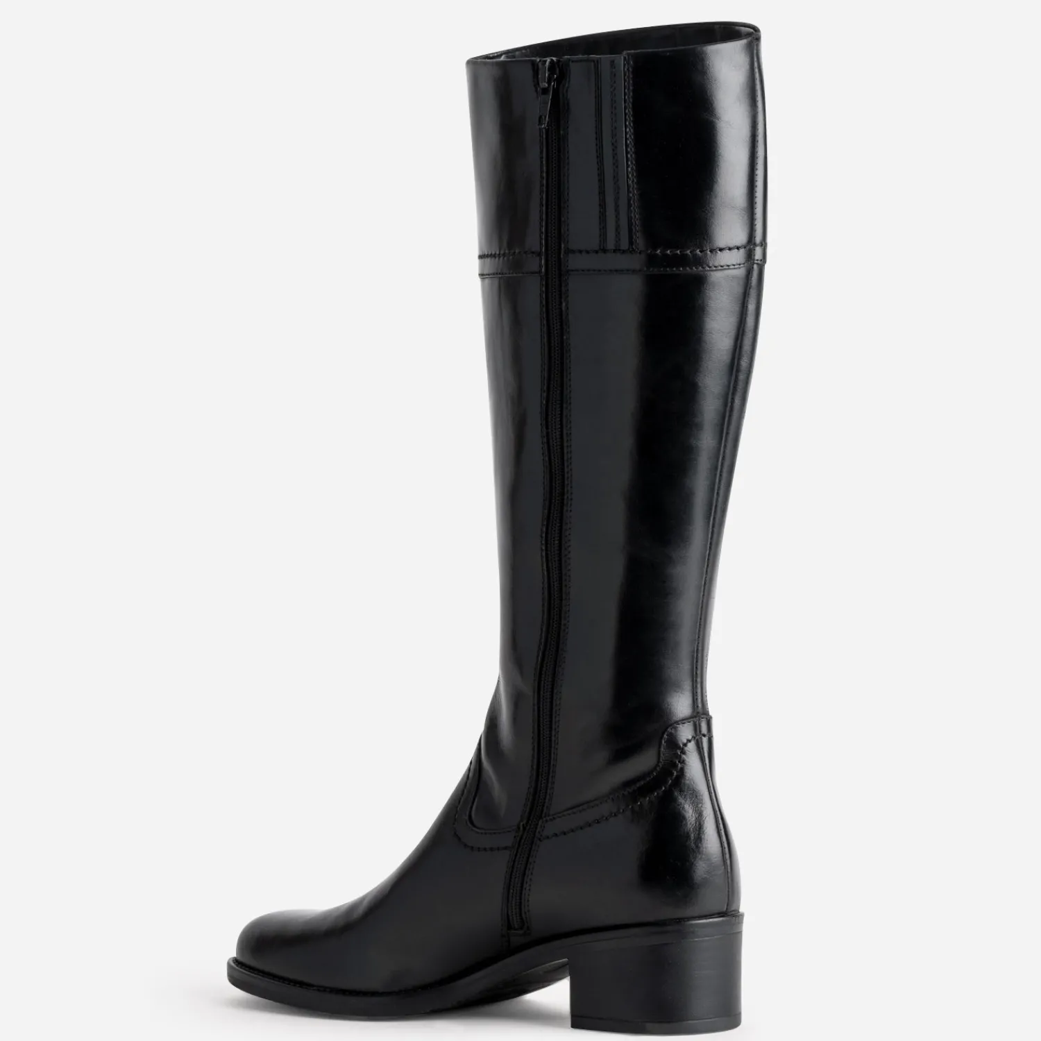Eram Bottes^Botte e en cuir forme cavalière NOIR
