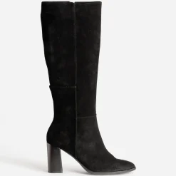 Eram Bottes^Botte e en cuir velours NOIR