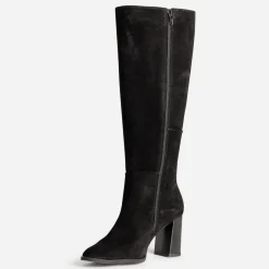 Eram Bottes^Botte e en cuir velours NOIR