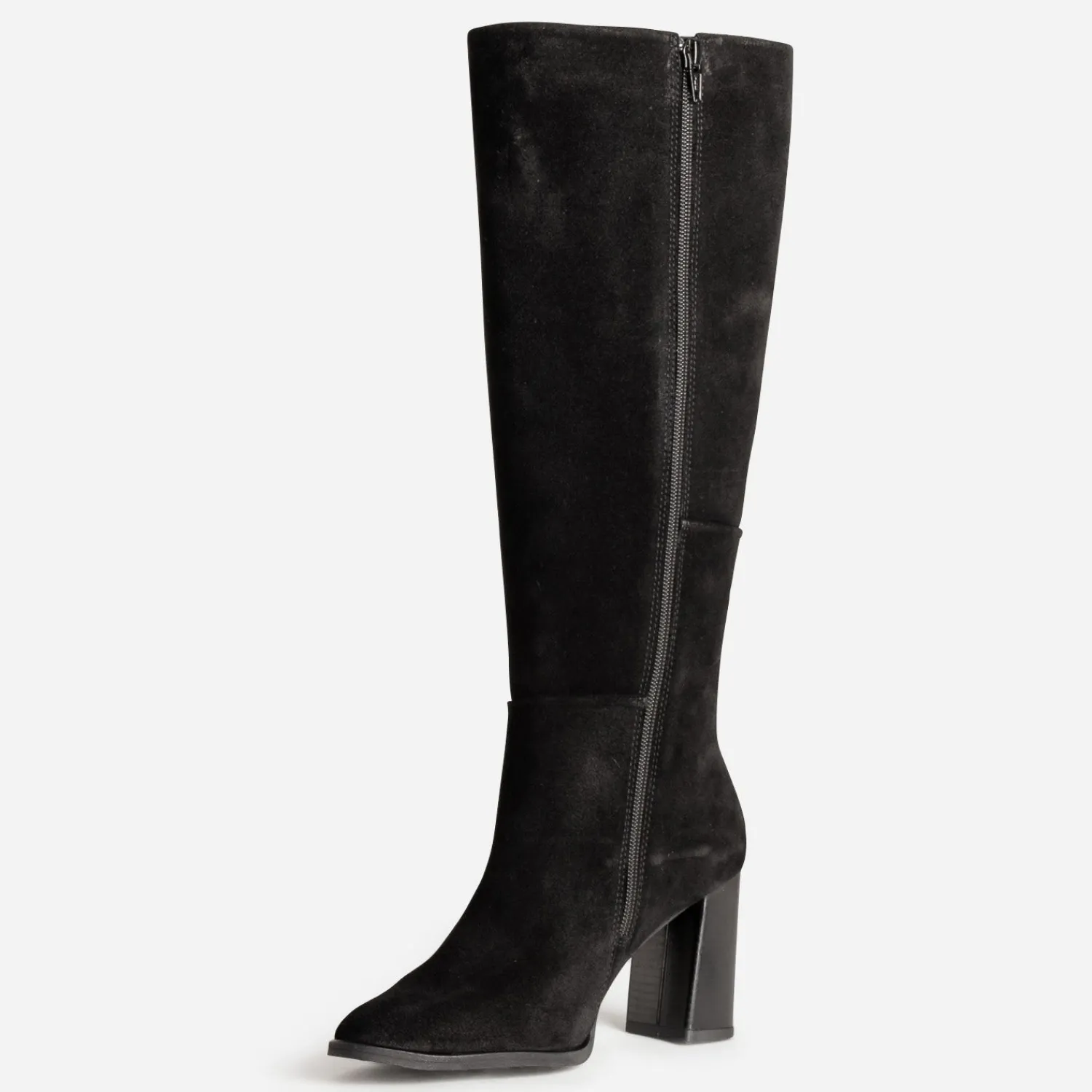 Eram Bottes^Botte e en cuir velours NOIR