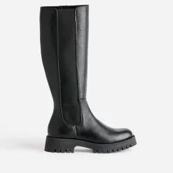 Texto Bottes^Botte e cuir éco-conçue semelle crantée NOIR