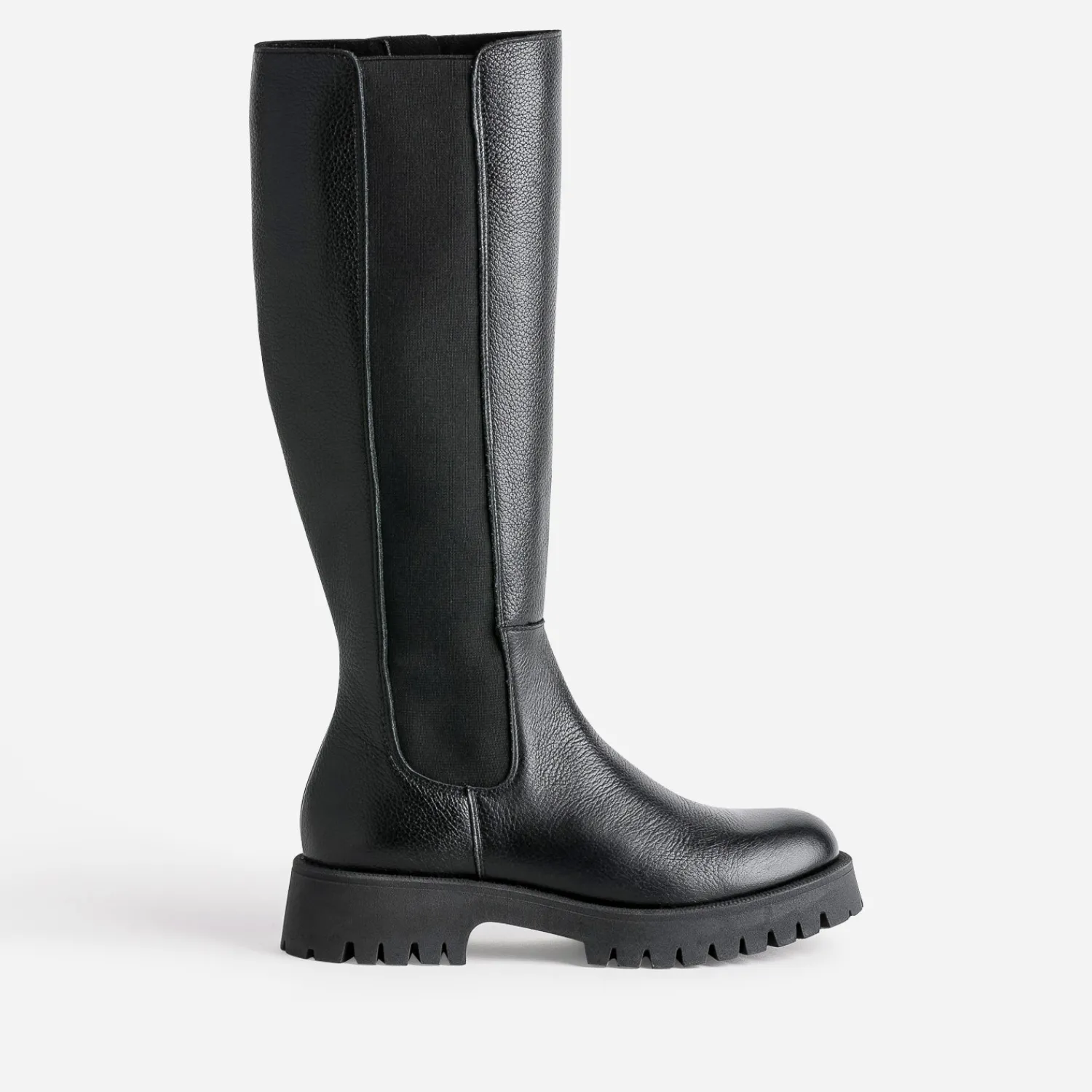 Texto Bottes^Botte e cuir éco-conçue semelle crantée NOIR