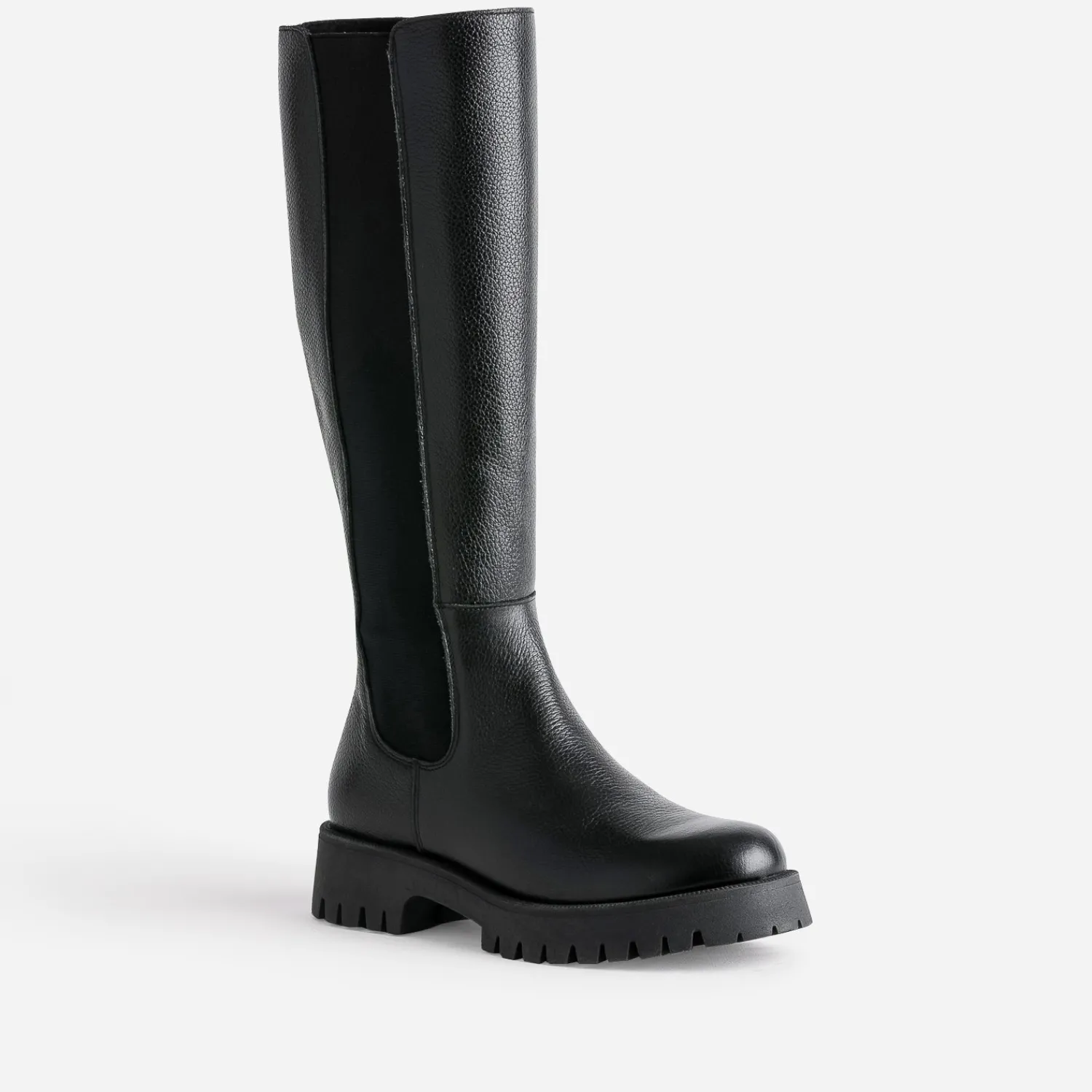 Texto Bottes^Botte e cuir éco-conçue semelle crantée NOIR