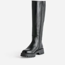 Texto Bottes^Botte e cuir éco-conçue semelle crantée NOIR