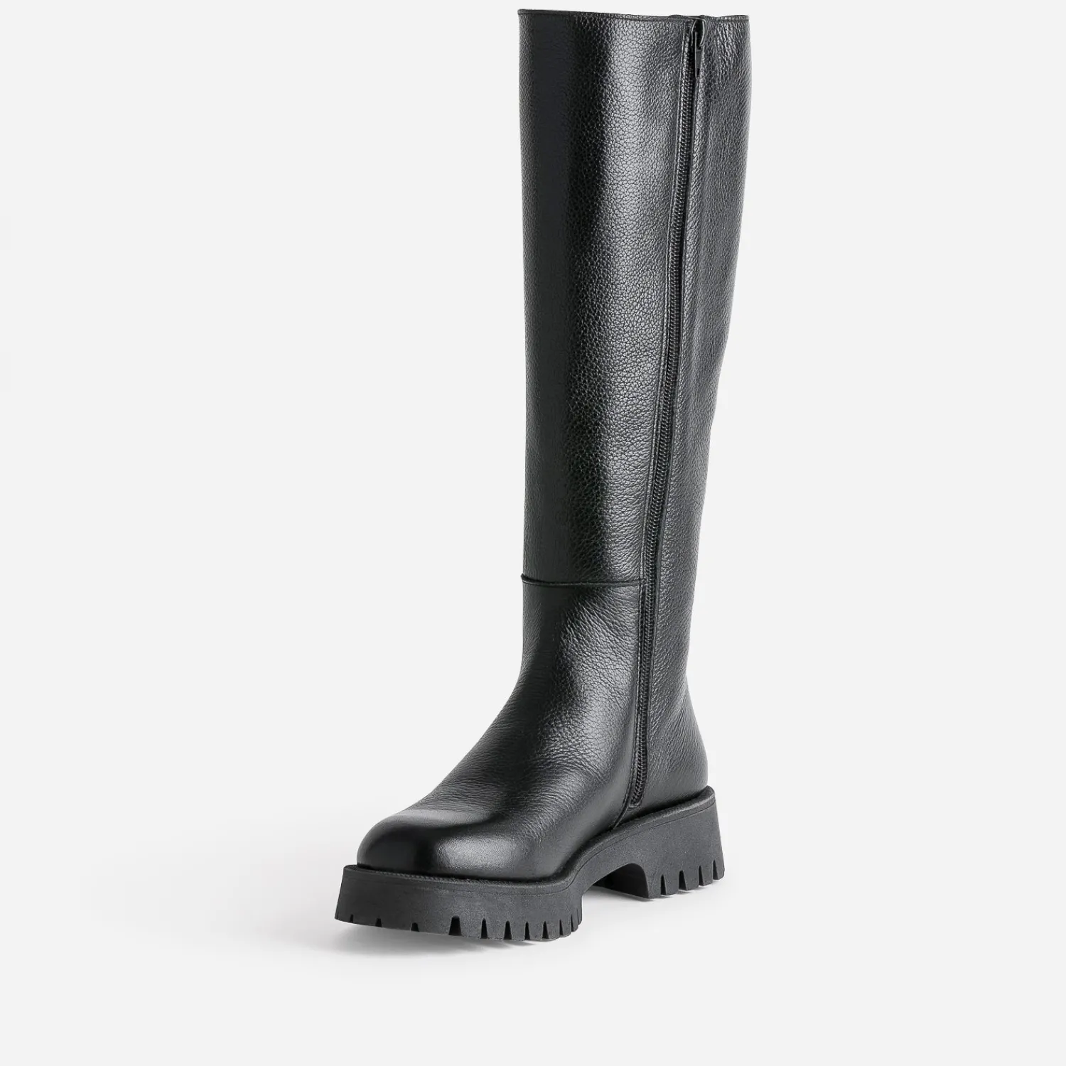 Texto Bottes^Botte e cuir éco-conçue semelle crantée NOIR