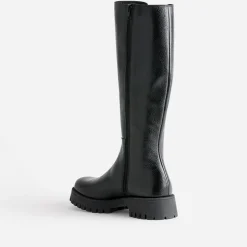 Texto Bottes^Botte e cuir éco-conçue semelle crantée NOIR