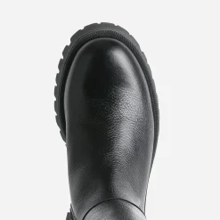 Texto Bottes^Botte e cuir éco-conçue semelle crantée NOIR