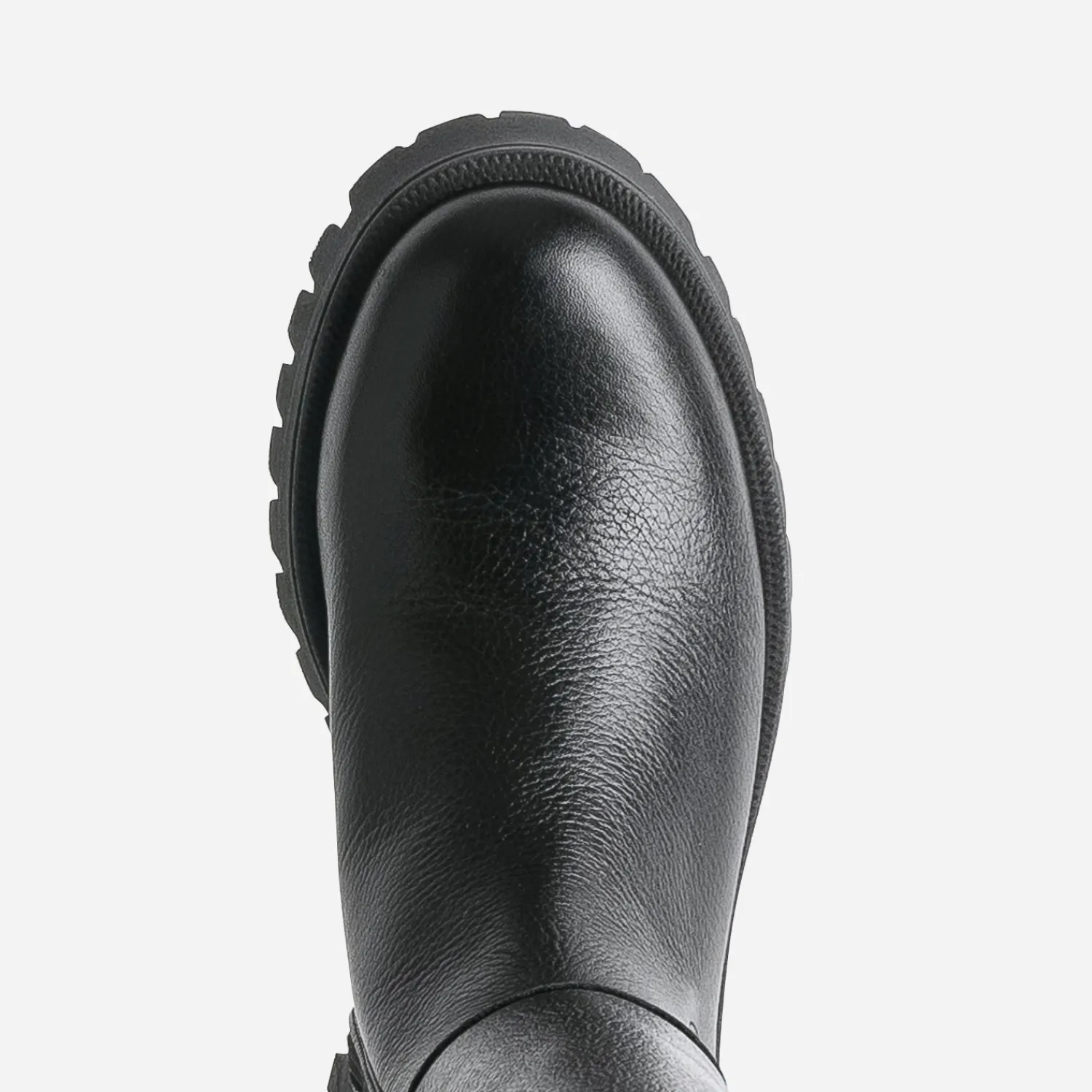 Texto Bottes^Botte e cuir éco-conçue semelle crantée NOIR