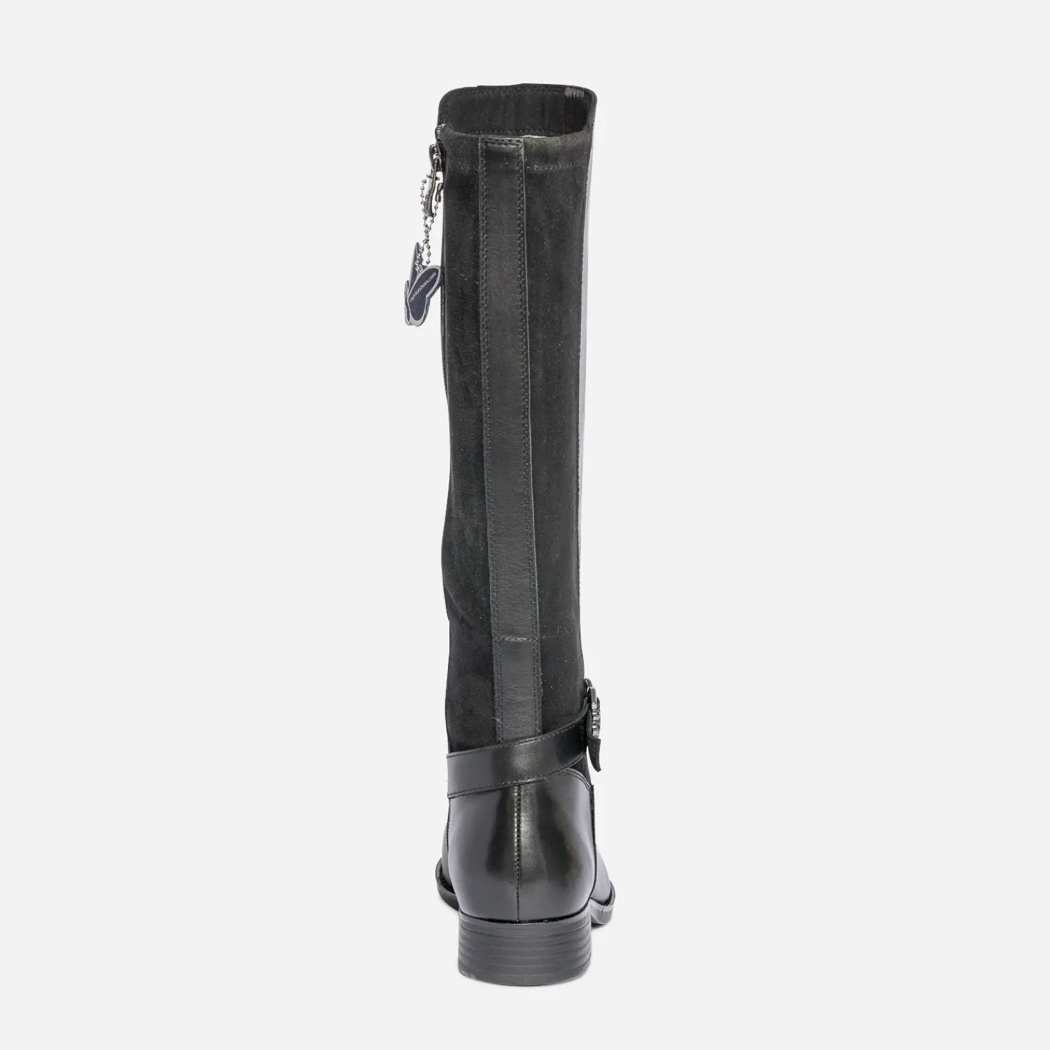 Caprice Bottes^Botte plate e en cuir NOIR