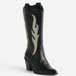 Texto Bottes^Botte santiag découpes grises NOIR