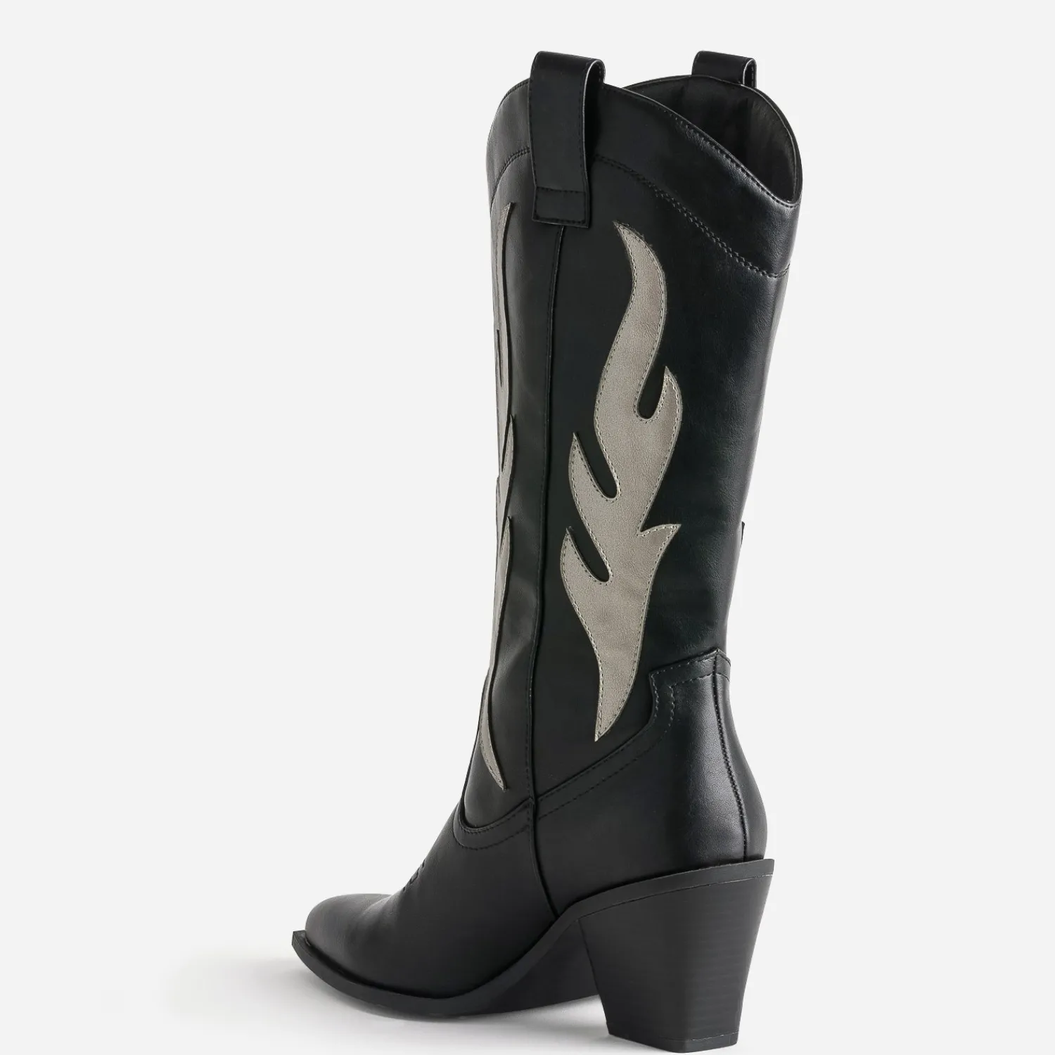 Texto Bottes^Botte santiag découpes grises NOIR