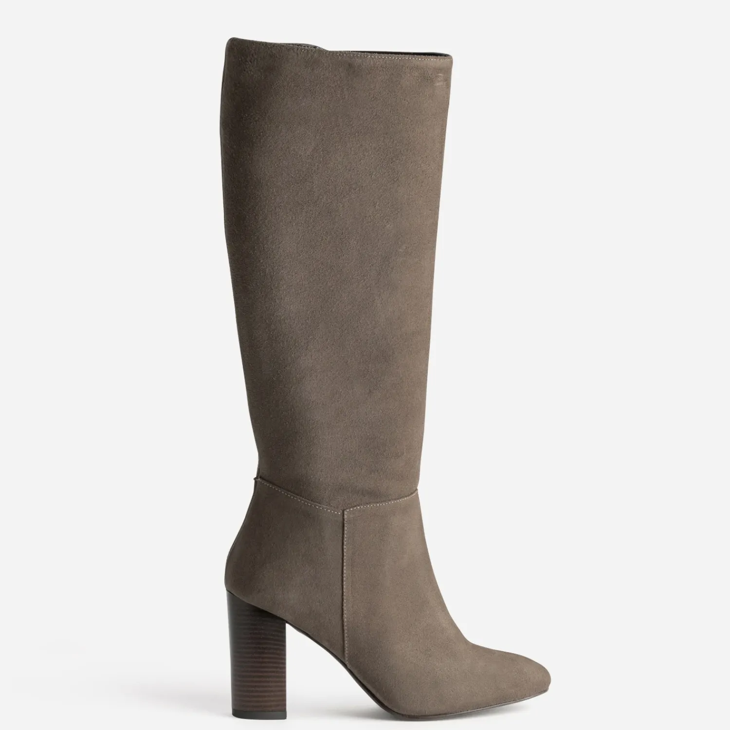 Eram Bottes^Botte taupe cuir velours MARRON