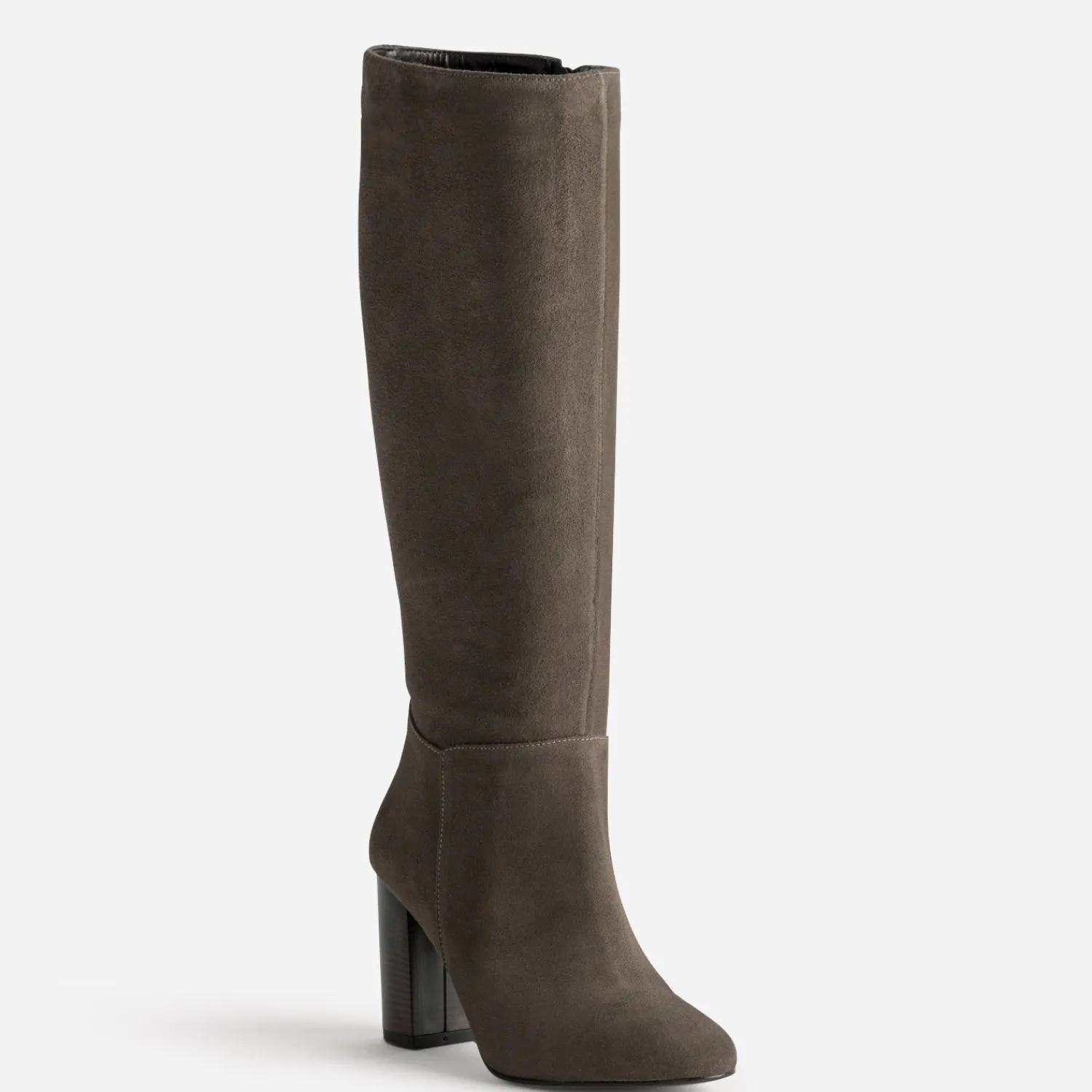 Eram Bottes^Botte taupe cuir velours MARRON