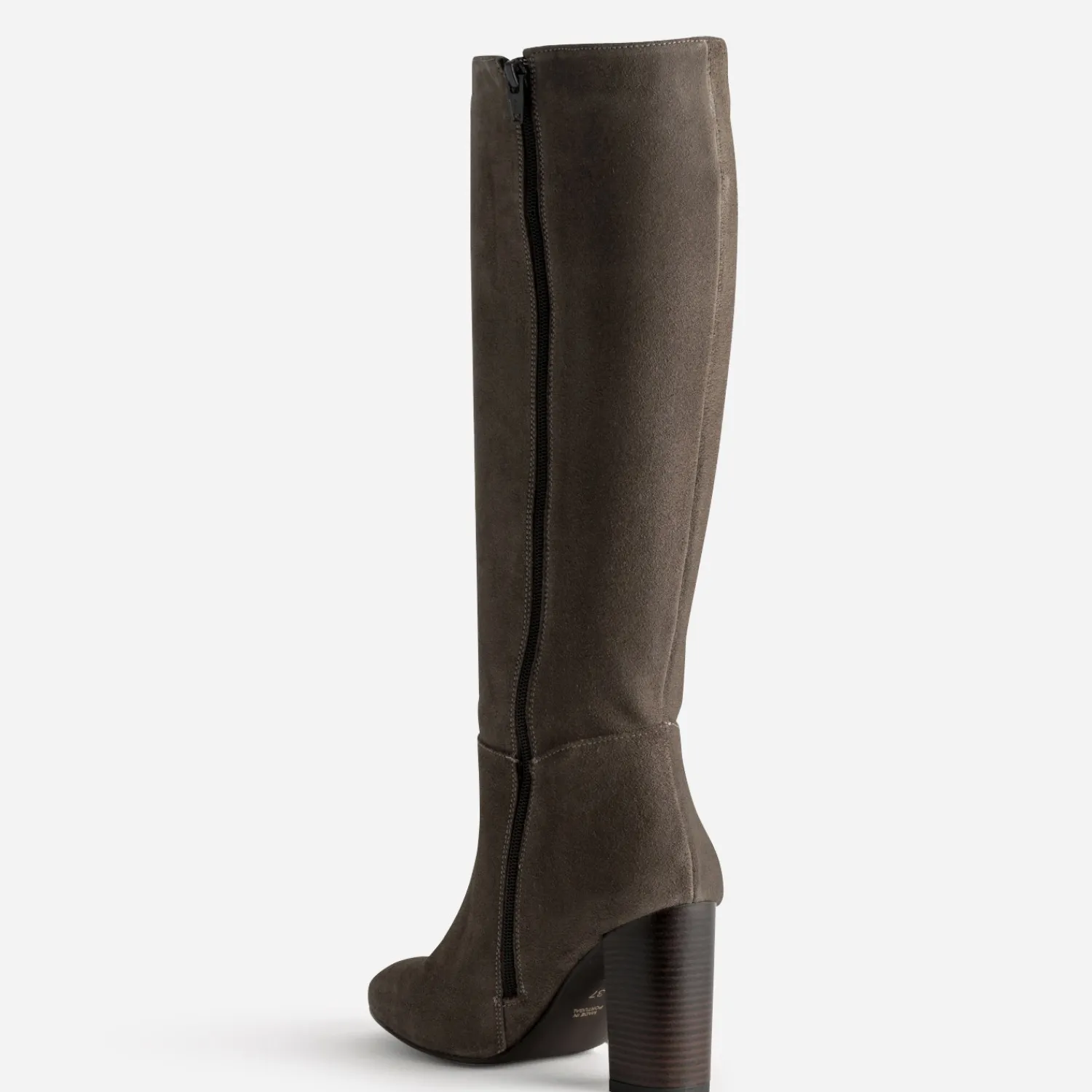 Eram Bottes^Botte taupe cuir velours MARRON
