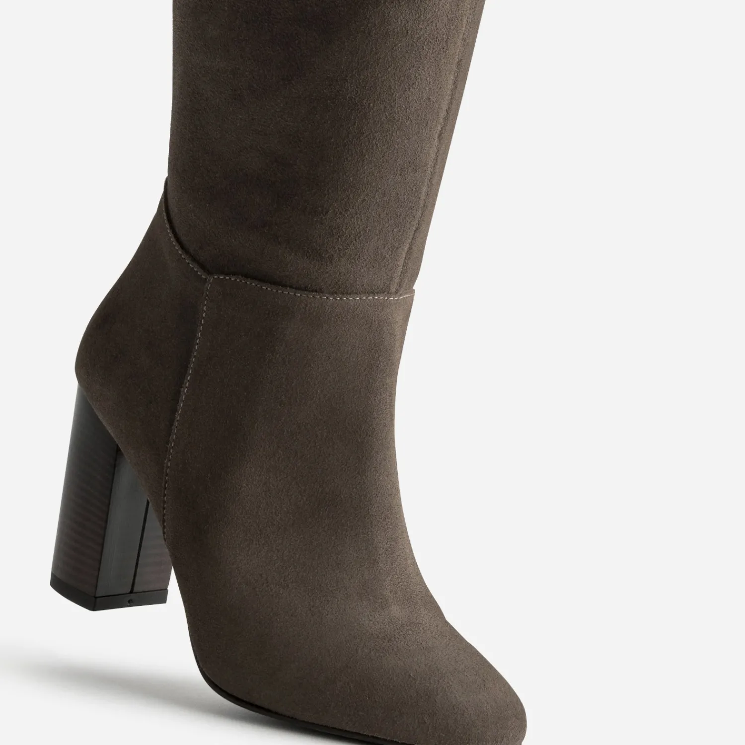 Eram Bottes^Botte taupe cuir velours MARRON