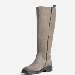 Eram Bottes^Botte taupe cuir velours GRIS