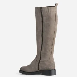 Eram Bottes^Botte taupe cuir velours GRIS