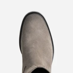 Eram Bottes^Botte taupe cuir velours GRIS