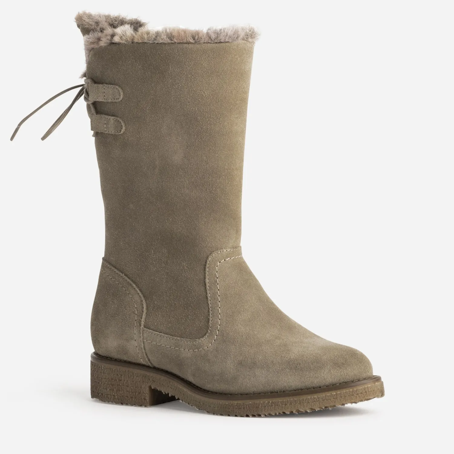 Eram Bottes^Botte taupe cuir velours fourré GRIS