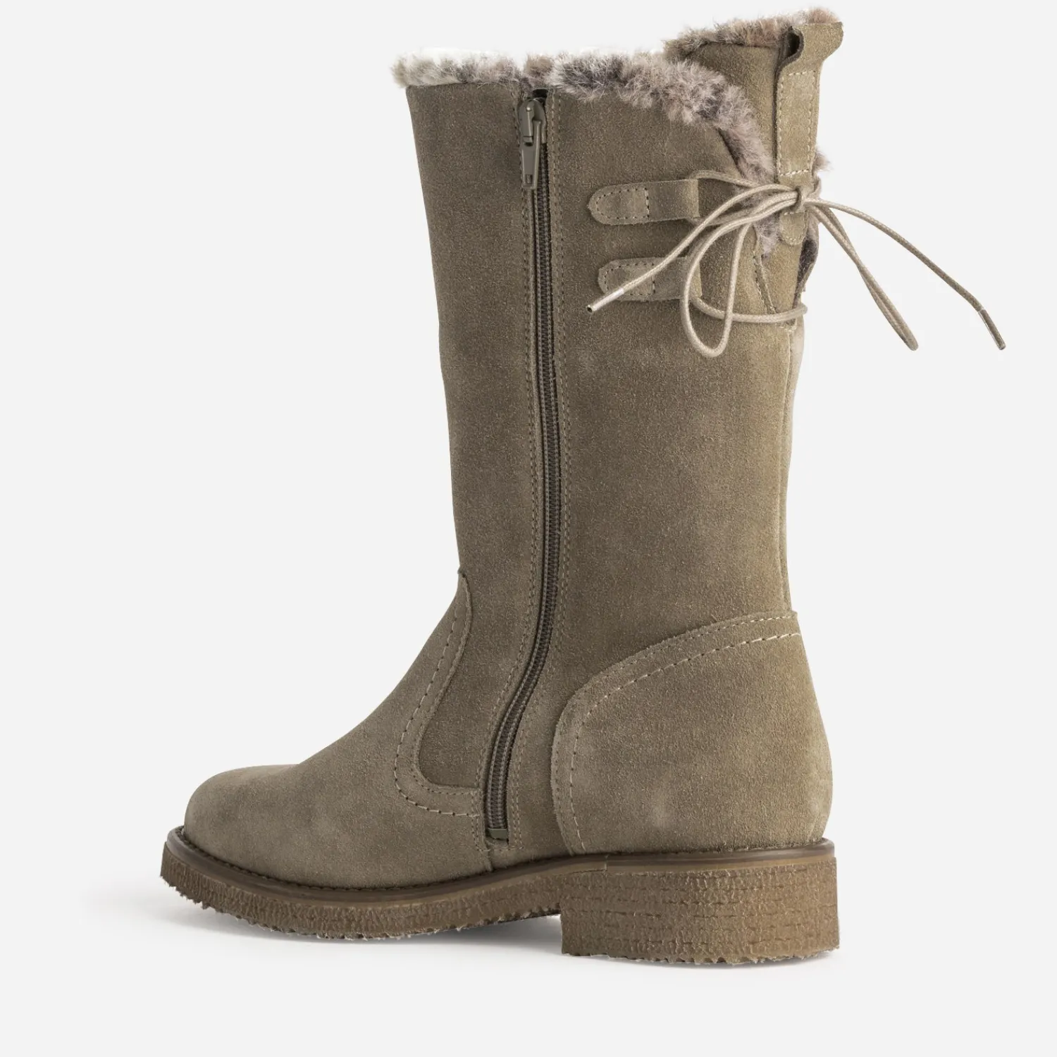 Eram Bottes^Botte taupe cuir velours fourré GRIS