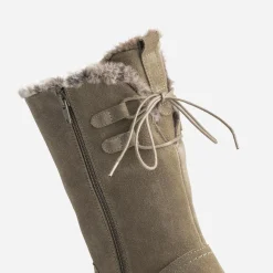 Eram Bottes^Botte taupe cuir velours fourré GRIS