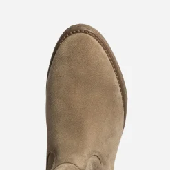 Eram Bottes^Botte taupe en cuir velours fourré BEIGE