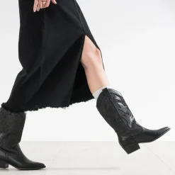 Texto Bottes^Botte denim esprit santiag GRIS