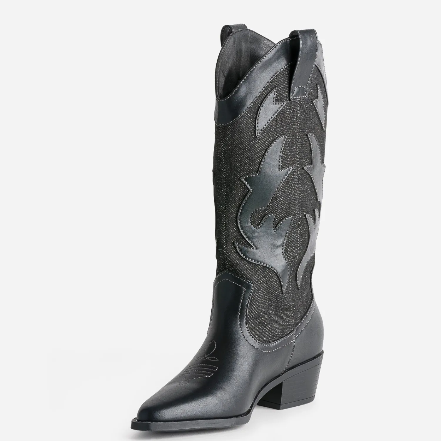 Texto Bottes^Botte denim esprit santiag GRIS