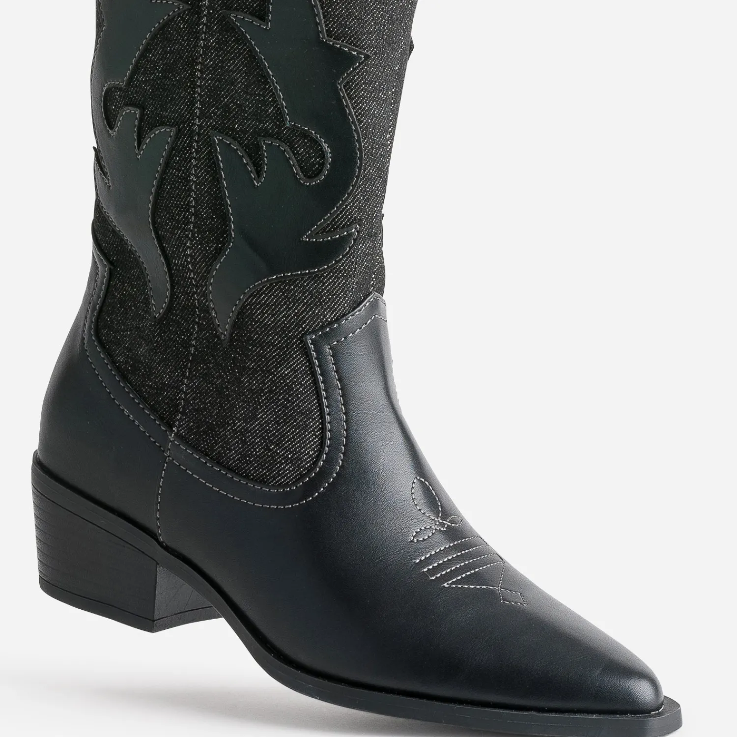 Texto Bottes^Botte denim esprit santiag GRIS