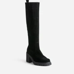 Texto Bottes^Botte e cuir velours NOIR