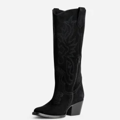 Texto Bottes^Botte e cuir velours western NOIR