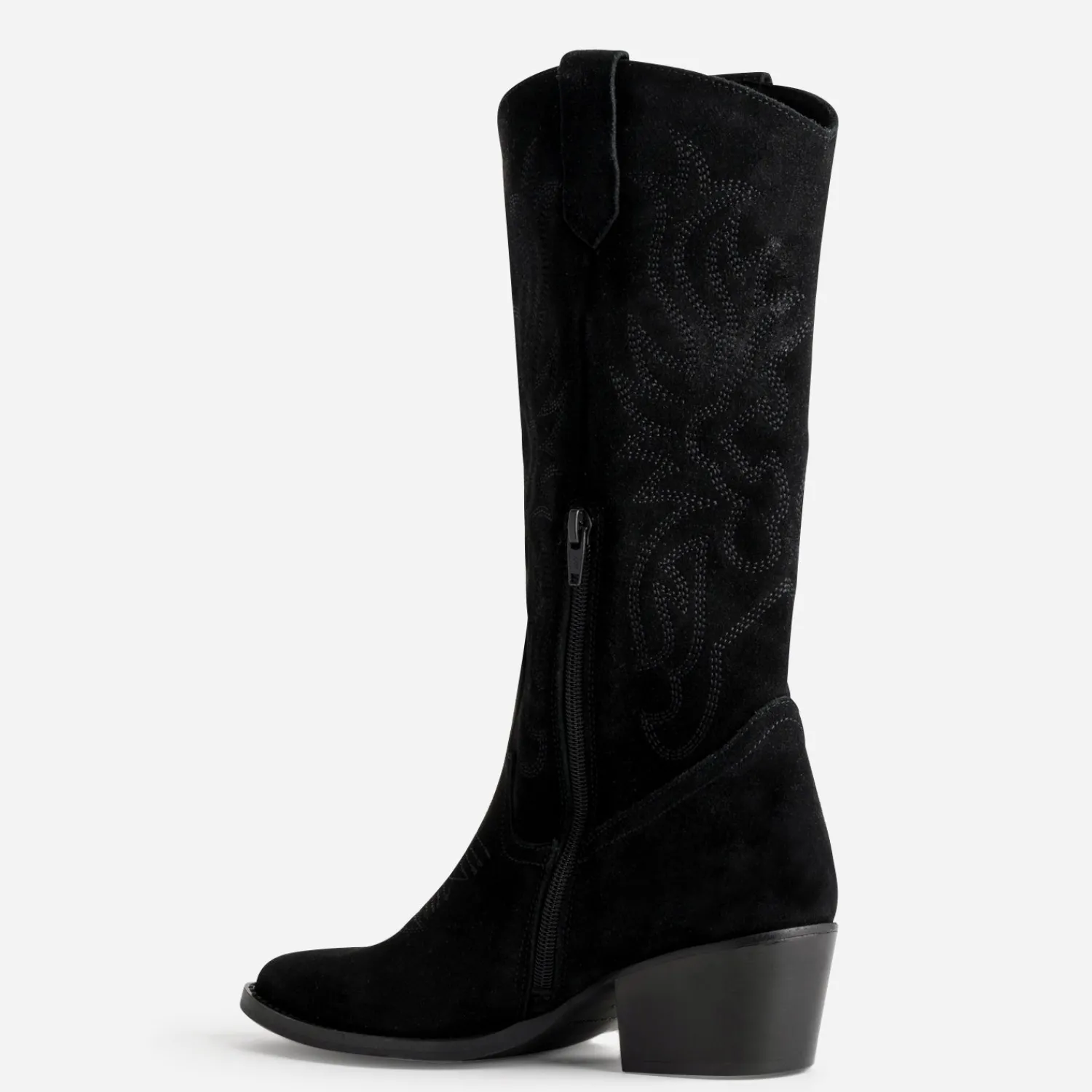 Texto Bottes^Botte e cuir velours western NOIR
