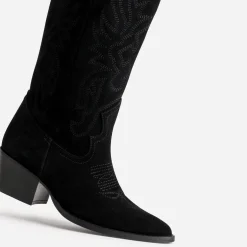 Texto Bottes^Botte e cuir velours western NOIR