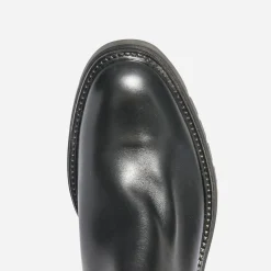 Texto Bottes^Botte e en cuir avec élastiques côtés NOIR