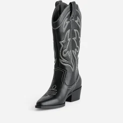 Texto Bottes^Botte e et blanche esprit santiag NOIR