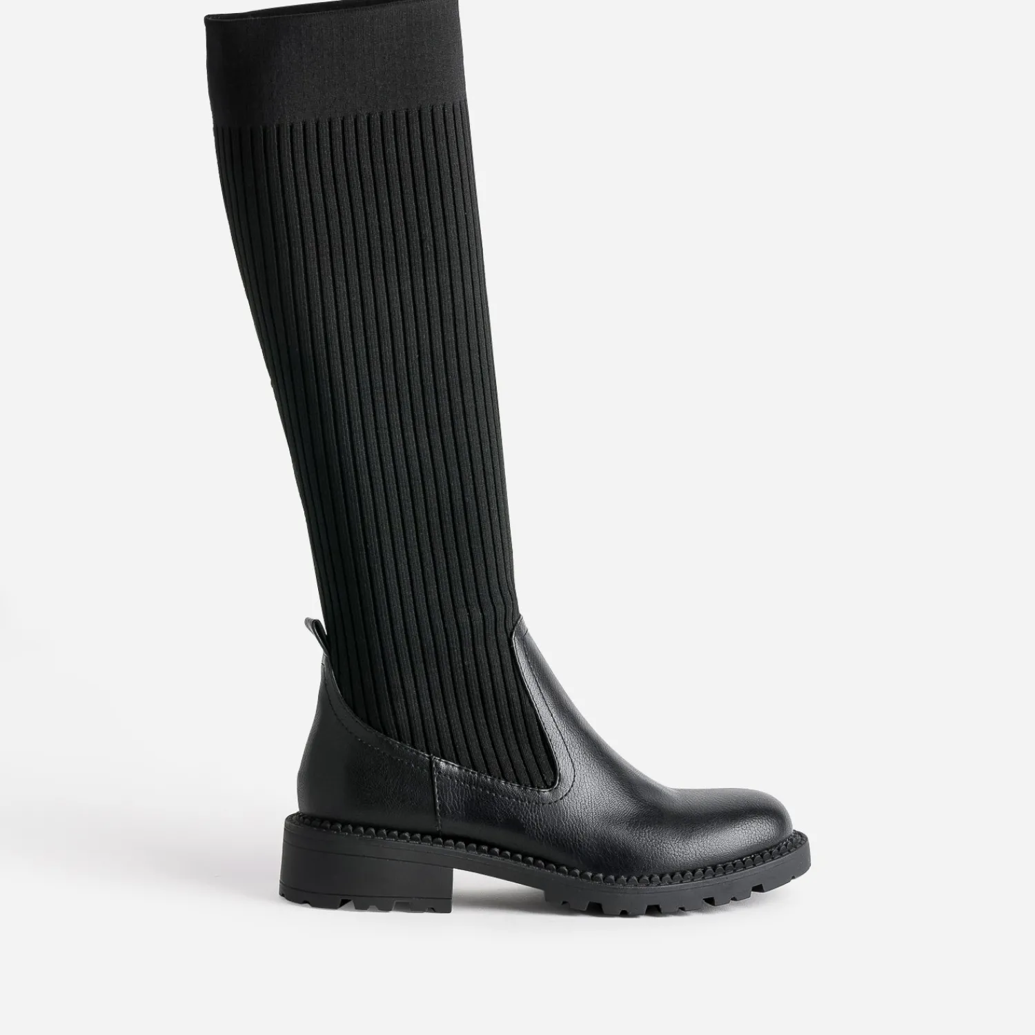 Texto Bottes^Botte-chaussette e bi matière NOIR