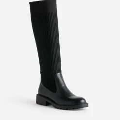 Texto Bottes^Botte-chaussette e bi matière NOIR