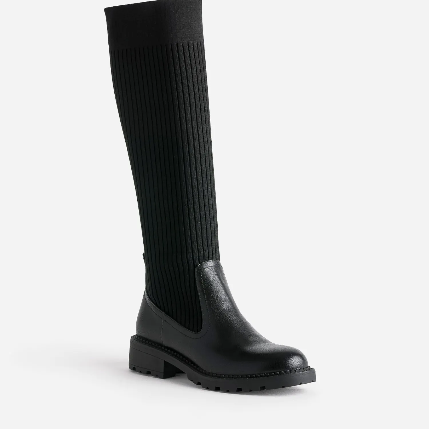 Texto Bottes^Botte-chaussette e bi matière NOIR