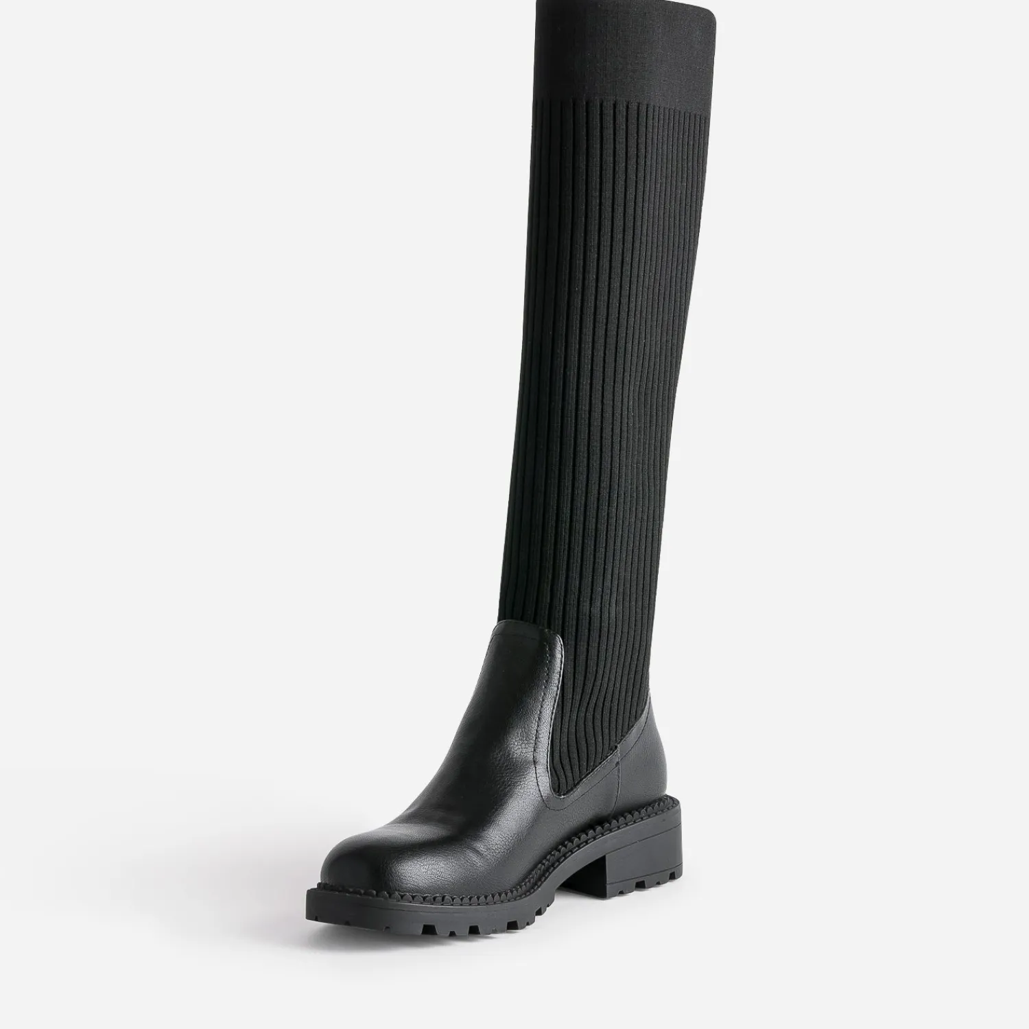 Texto Bottes^Botte-chaussette e bi matière NOIR
