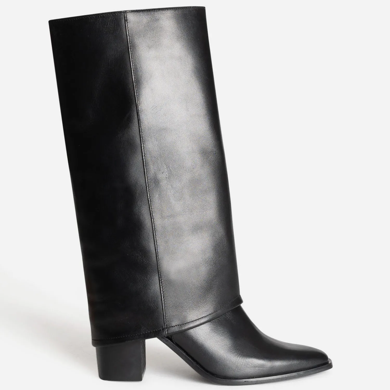 Texto Bottes^Bottes fourreau e cuir à talon NOIR