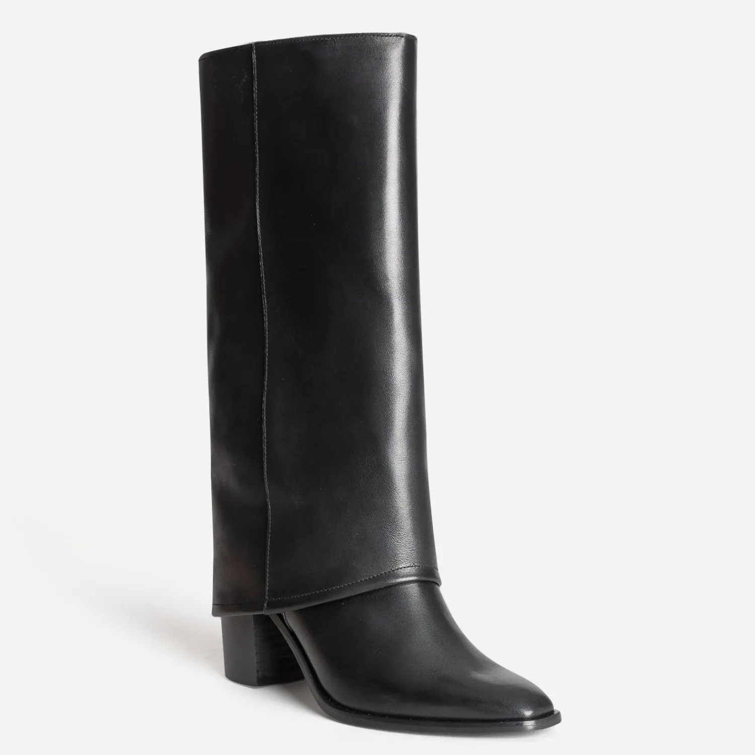 Texto Bottes^Bottes fourreau e cuir à talon NOIR